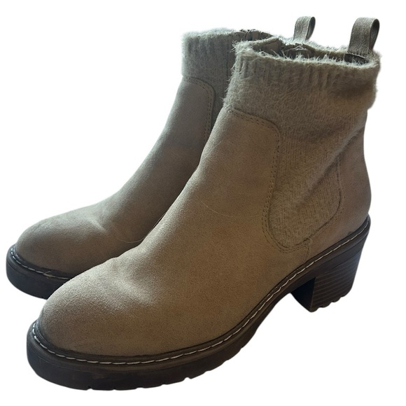 SM New York Vanna Ankle Fuzzy Cashmir Booties in Light Beige Women’s Size 7.5 - Picture 1 of 8